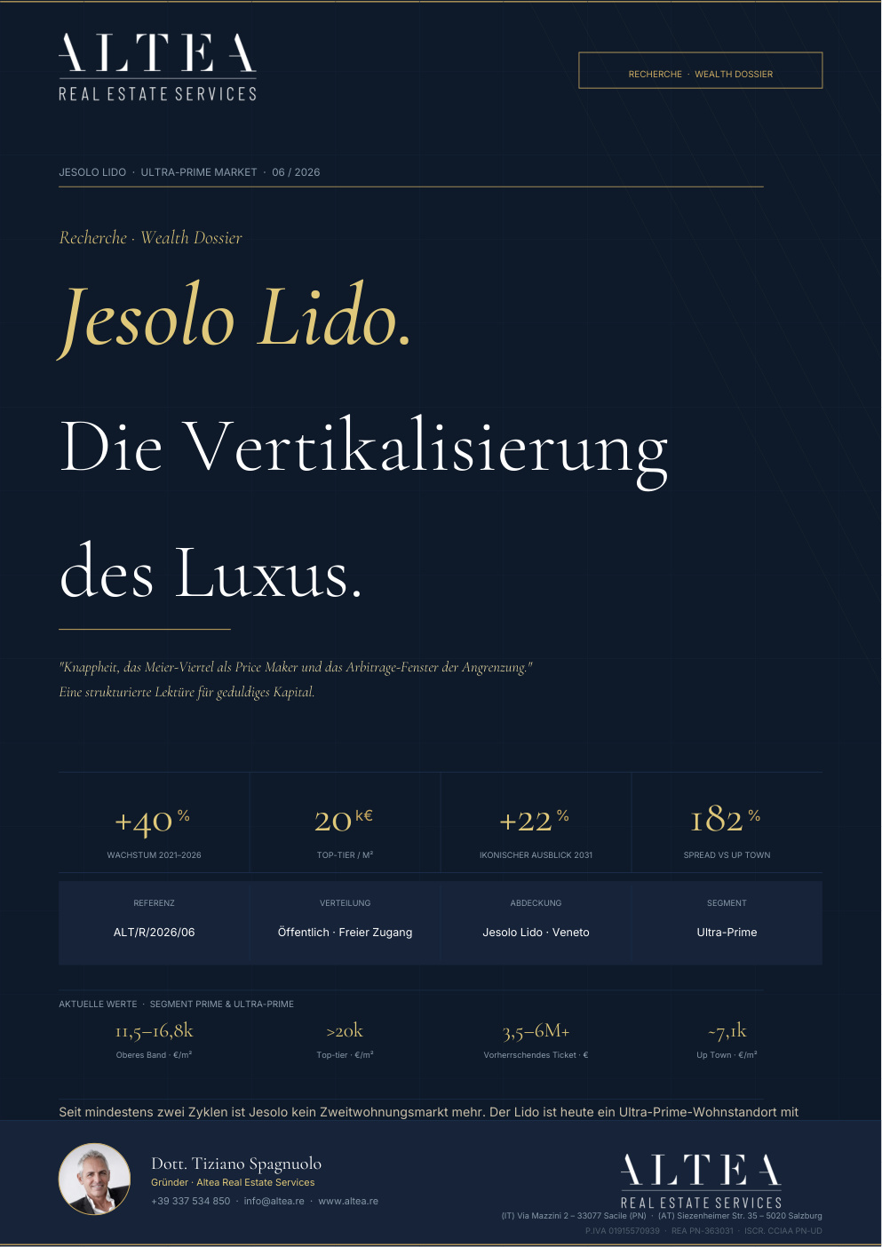Jesolo Ultra-Prime Wealth Dossier — cover