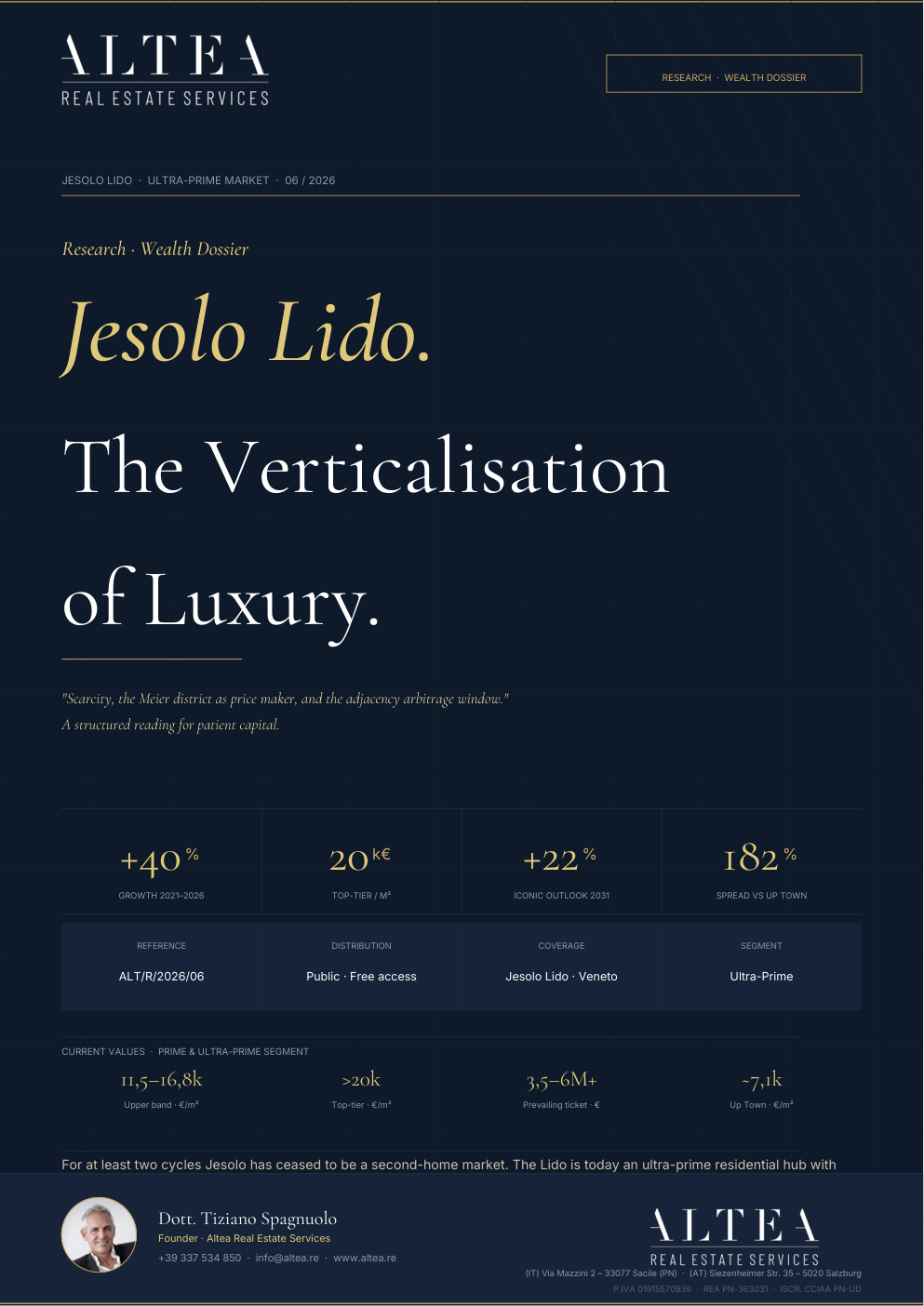 Jesolo Ultra-Prime Wealth Dossier — cover