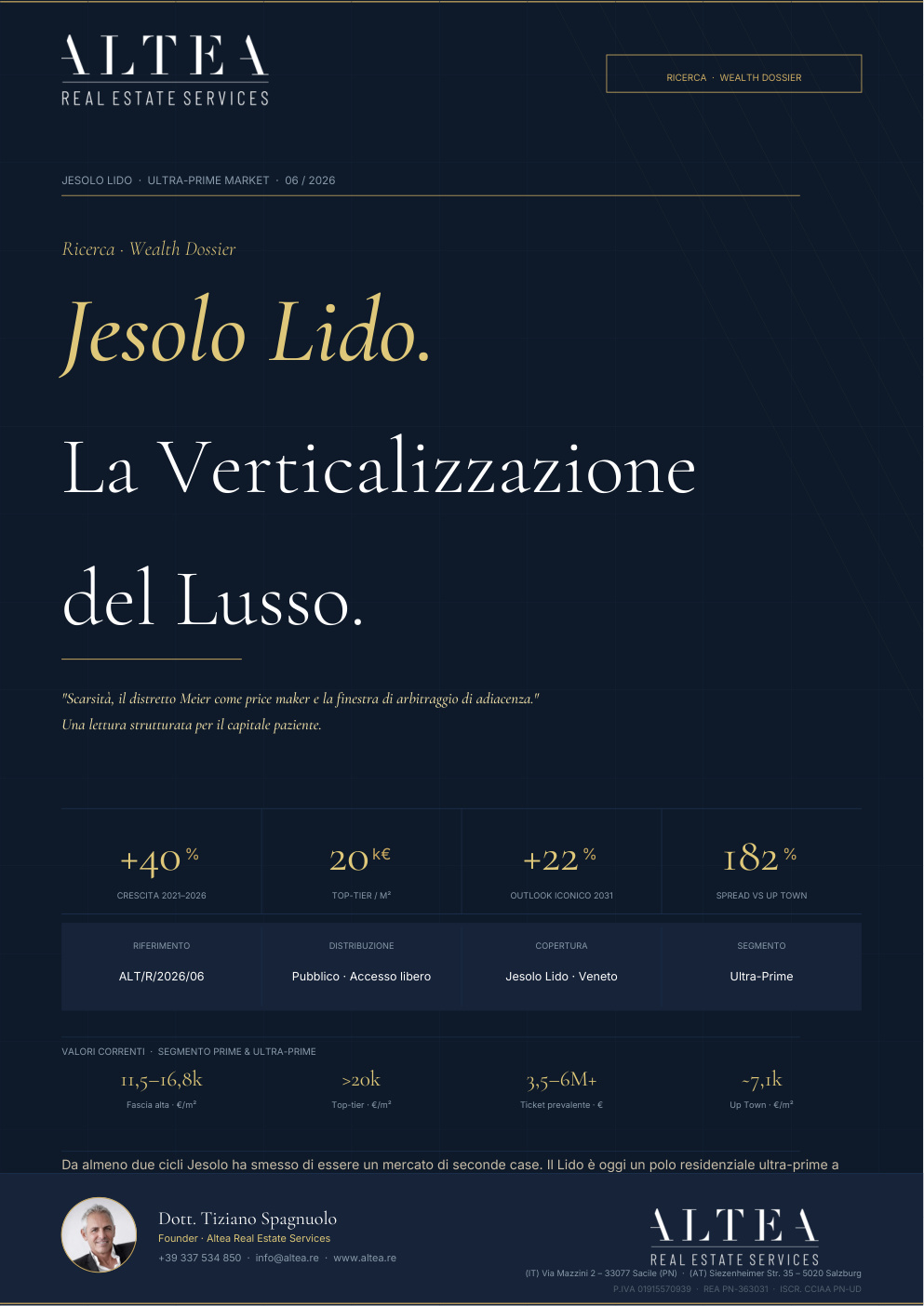 Jesolo Ultra-Prime Wealth Dossier — cover