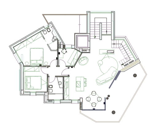 UP TOWN — planimetria del piano abitativo (livello 8)